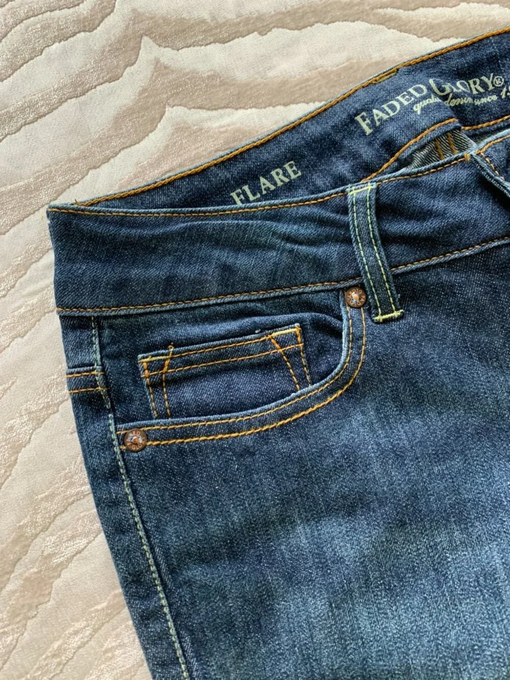 Faded Glory Flared Denim Dark Wash Flare Jeans Size 4